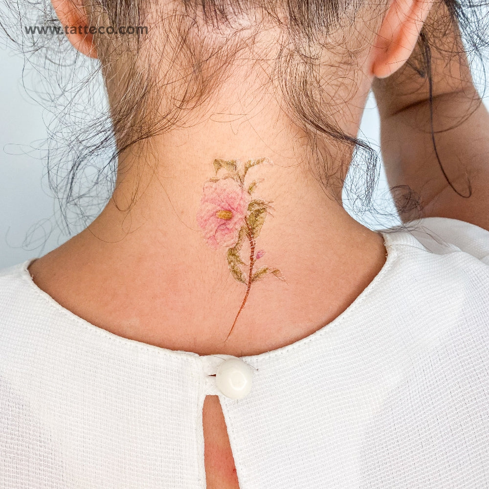 Illustrative Camellia Temporary Tattoo - Set of 3