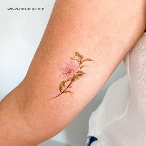 Illustrative Camellia Temporary Tattoo - Set of 3