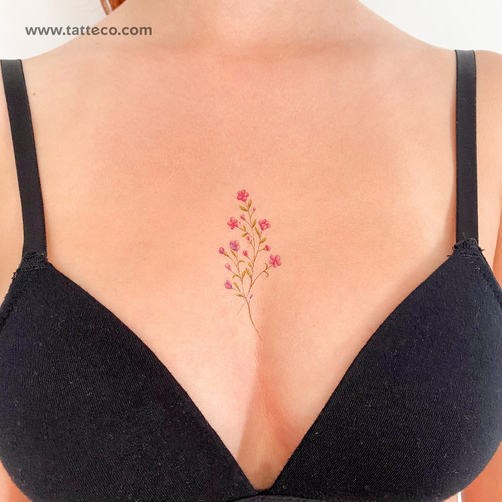 Illustrative Gypsophila Temporary Tattoo - Set of 3
