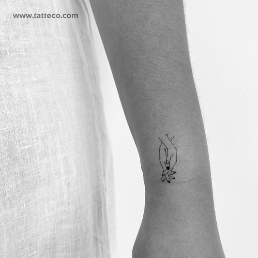 Tatuaje temporal de manos agarradas - Juego de 3