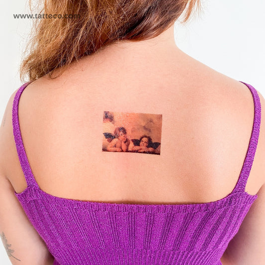 Tatuaje temporal Putti (Madonna Sixtina) de Raffaello - Juego de 3