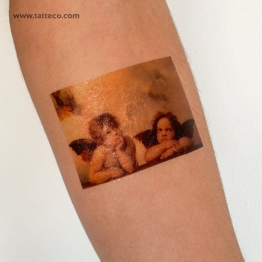Tatuaje temporal Putti (Madonna Sixtina) de Raffaello - Juego de 3