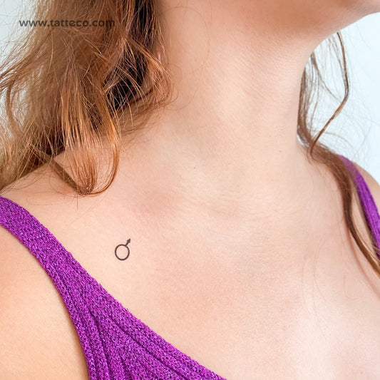 Mars Planet Symbol Temporary Tattoo - Set of 3