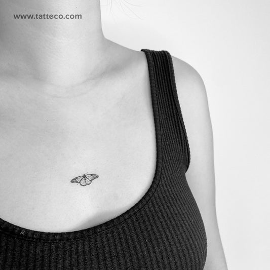 Small Common Tiger Butterfly Temporary Tattoo - Set of 3