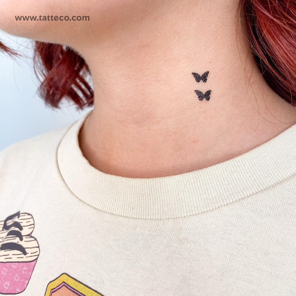 Tatuaje temporal de pareja de mariposas pequeñas (juego de 3)