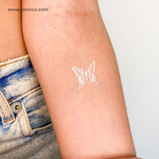 White Butterfly Temporary Tattoo - Set of 3