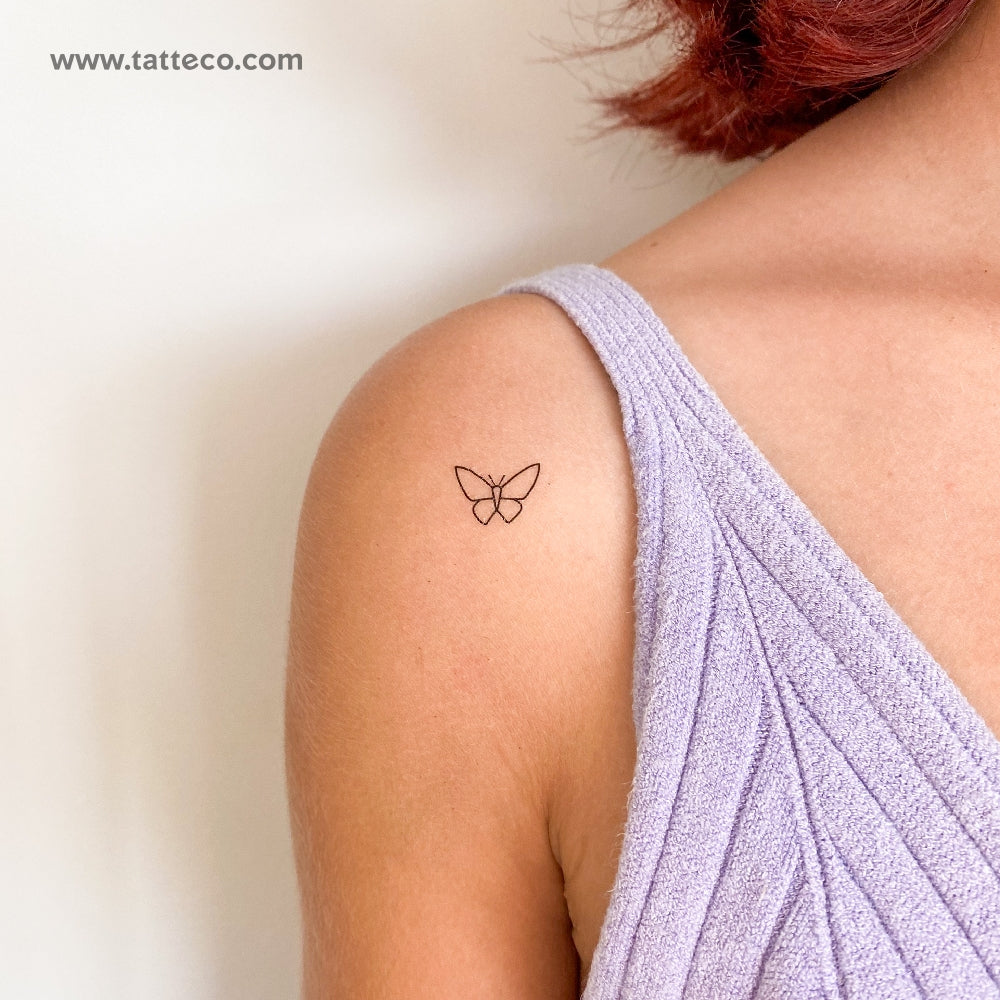 Minimalist Butterfly Temporary Tattoo - Set of 3