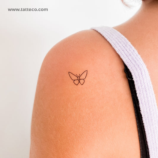 Tatuaje temporal de mariposa minimalista - Juego de 3