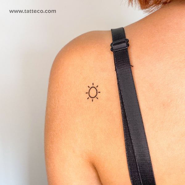 Minimalist Sun Temporary Tattoo - Set of 3
