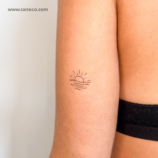 Beach Sunset Temporary Tattoo - Set of 3