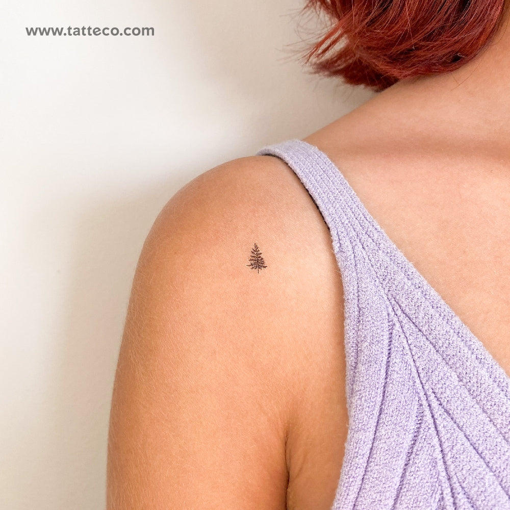 Tiny Pine Tree Temporary Tattoo - Set of 3