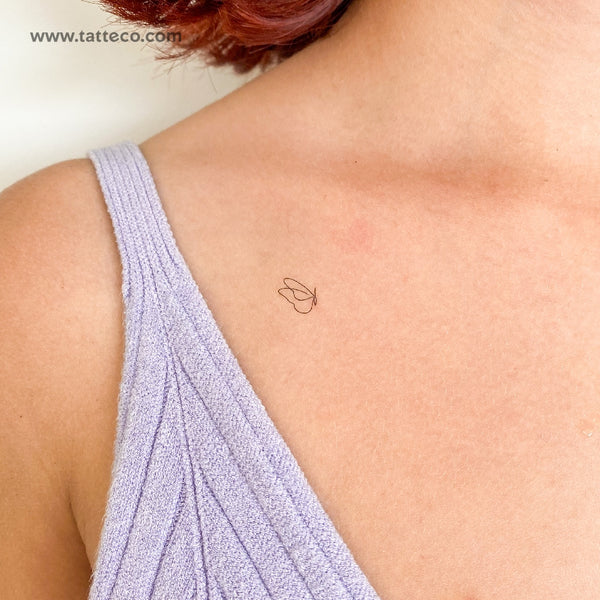 Single Line Butterfly Temporary Tattoo - Set of 3