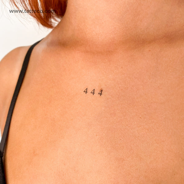 Small 444 Angel Number Temporary Tattoo - Set of 3