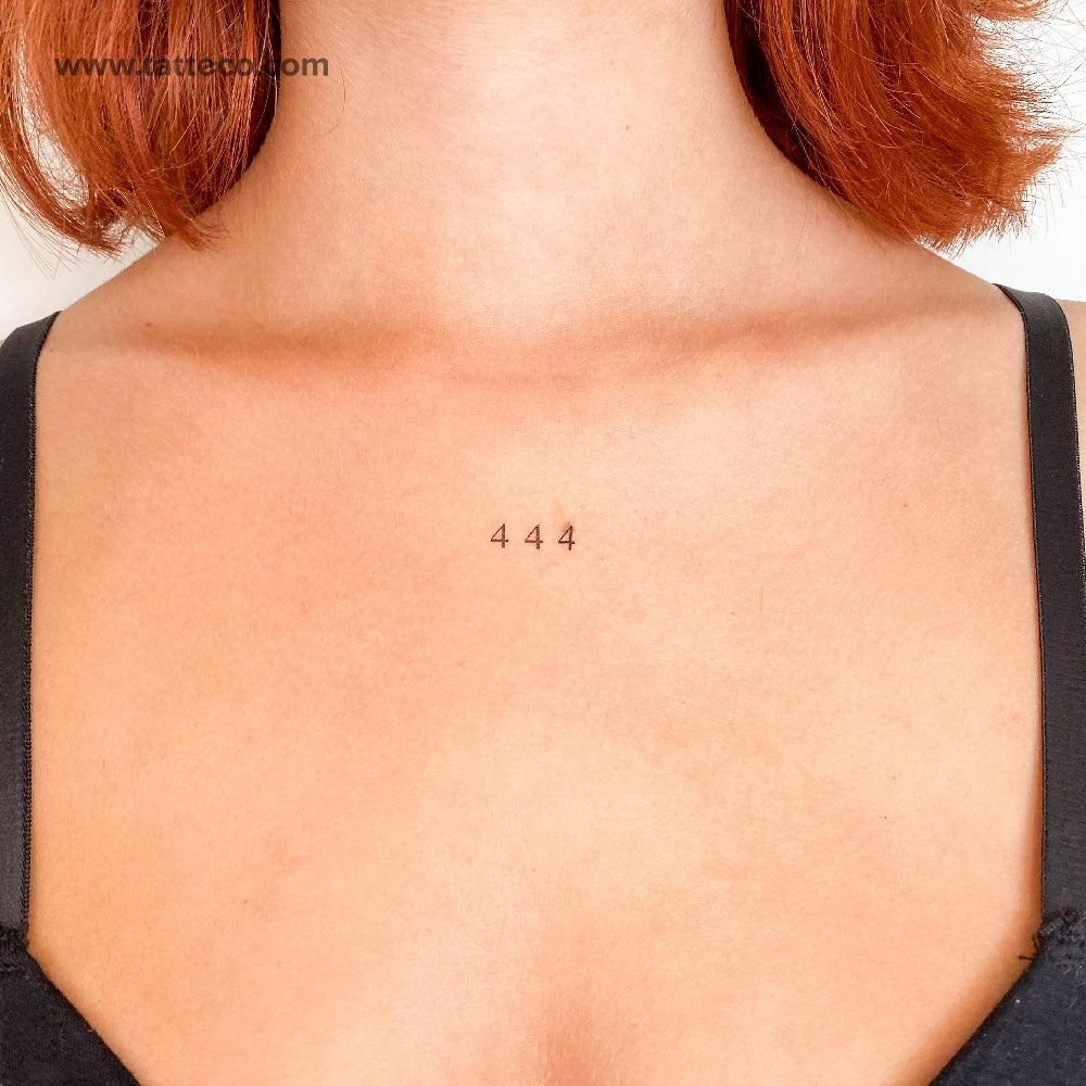 Small 444 Angel Number Temporary Tattoo - Set of 3