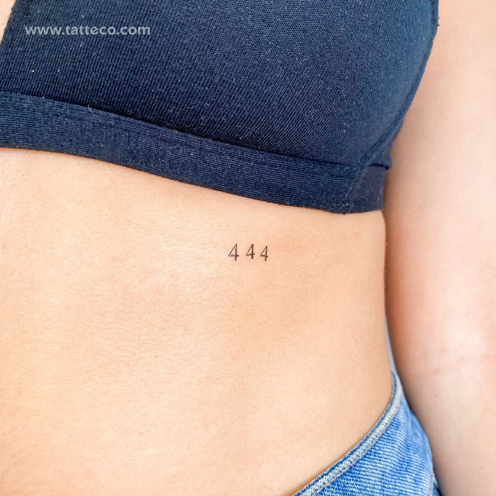 Small 444 Angel Number Temporary Tattoo - Set of 3