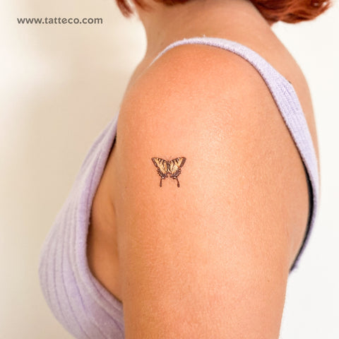 Yellow Butterfly Temporary Tattoo - Set of 3