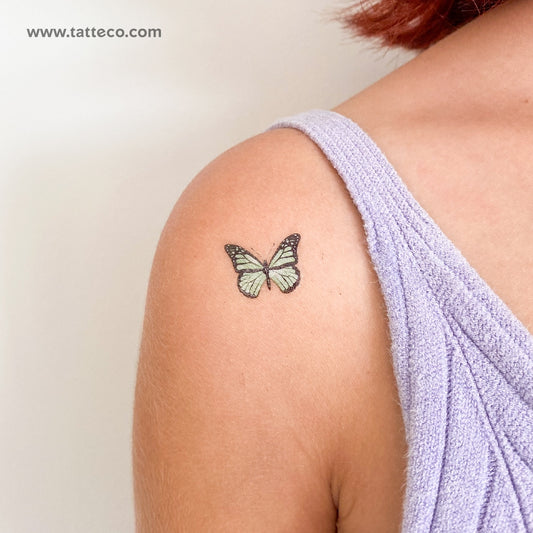 Tatuaje temporal de mariposa verde - Juego de 3