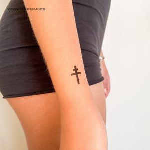 Cross Of Lorraine Temporary Tattoo - Set of 3