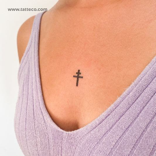 Cross Of Lorraine Temporary Tattoo - Set of 3