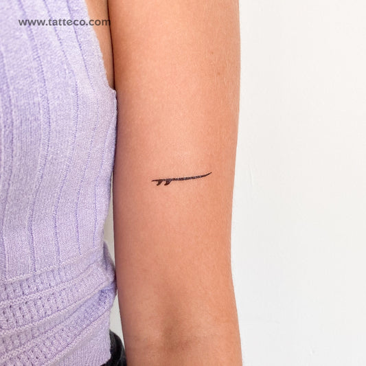 Tatuaje temporal minimalista de tabla de surf - Juego de 3
