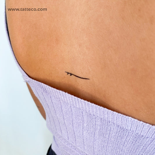 Tatuaje temporal minimalista de tabla de surf - Juego de 3
