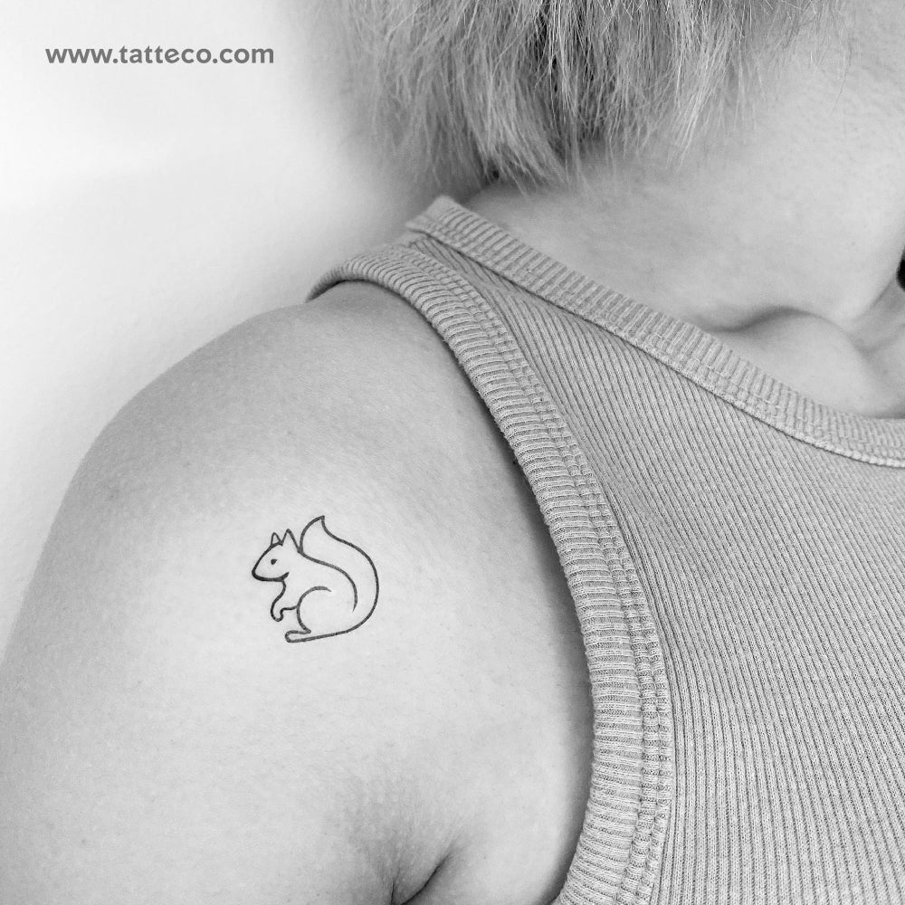 Squirrel Temporary Tattoo - Set of 3