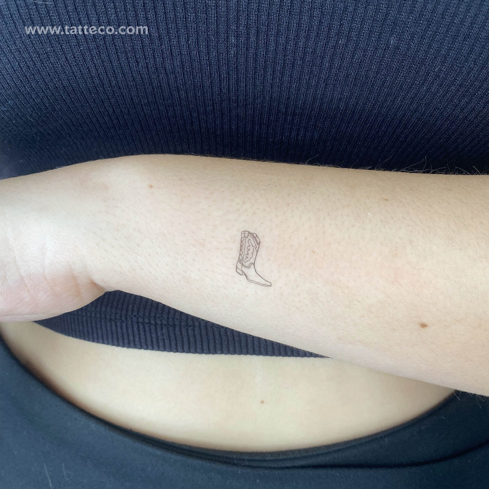 Small Cowboy Boot Temporary Tattoo - Set of 3