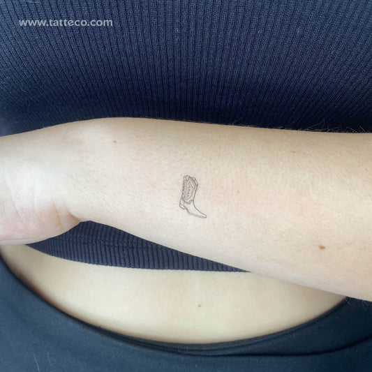 Small Cowboy Boot Temporary Tattoo - Set of 3