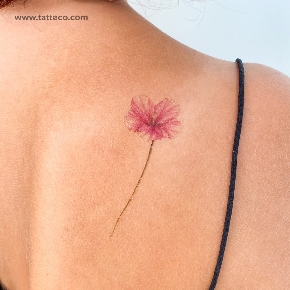 Illustrative Hibiscus Temporary Tattoo - Set of 3