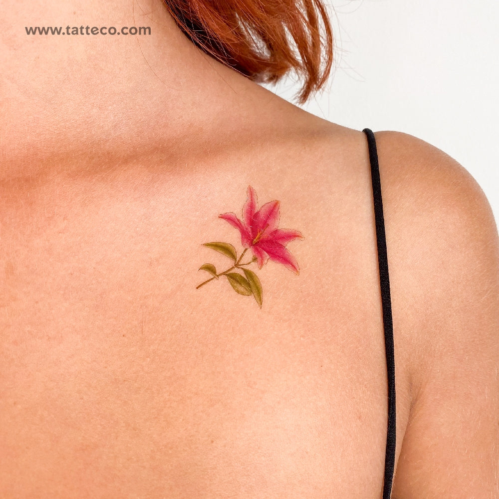 Illustrative Lily Temporary Tattoo - Set of 3