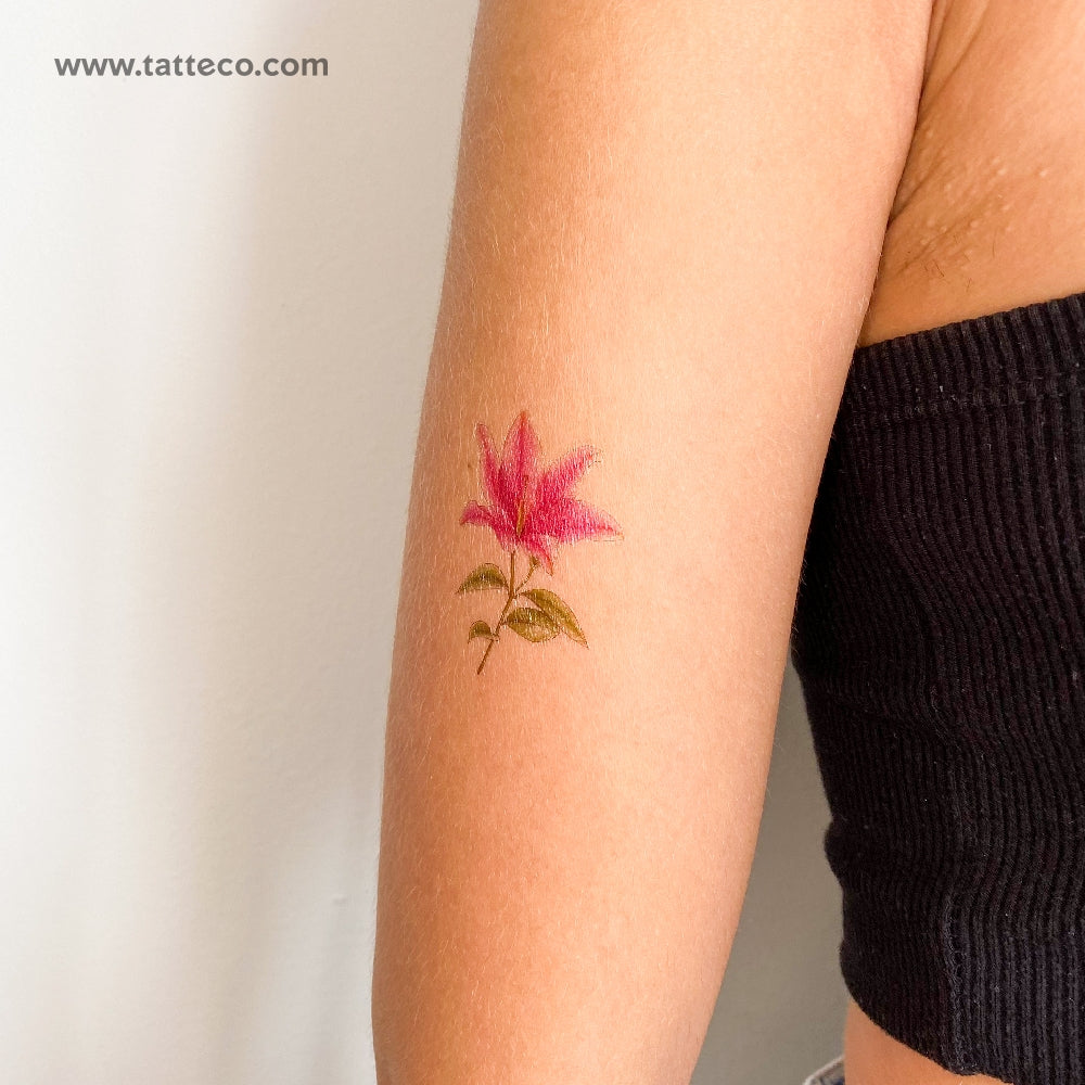 Illustrative Lily Temporary Tattoo - Set of 3