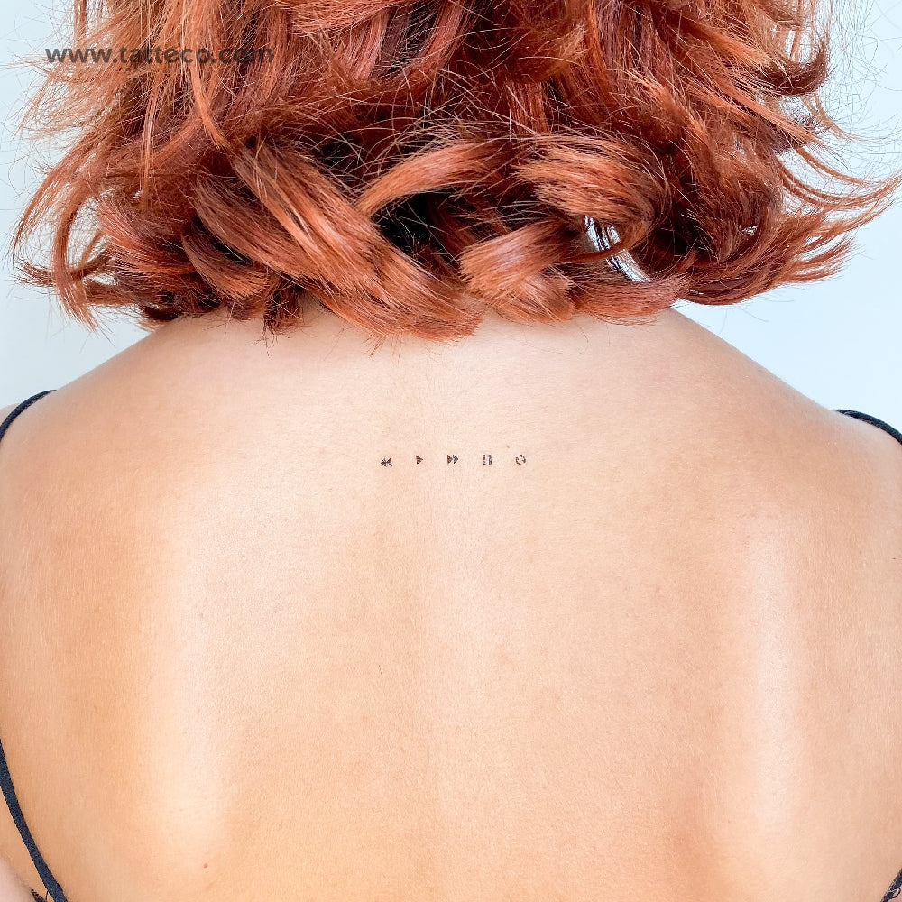 Music Media Controls Temporary Tattoo - Set of 3