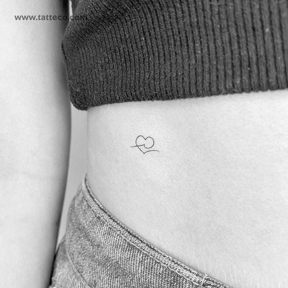Heart and Wave Temporary Tattoo - Set of 3