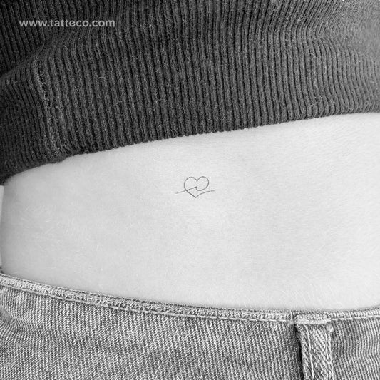 Tatuaje temporal de corazón y ola - Juego de 3