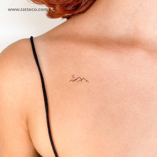 Small Mountain Range Temporary Tattoo - Set of 3