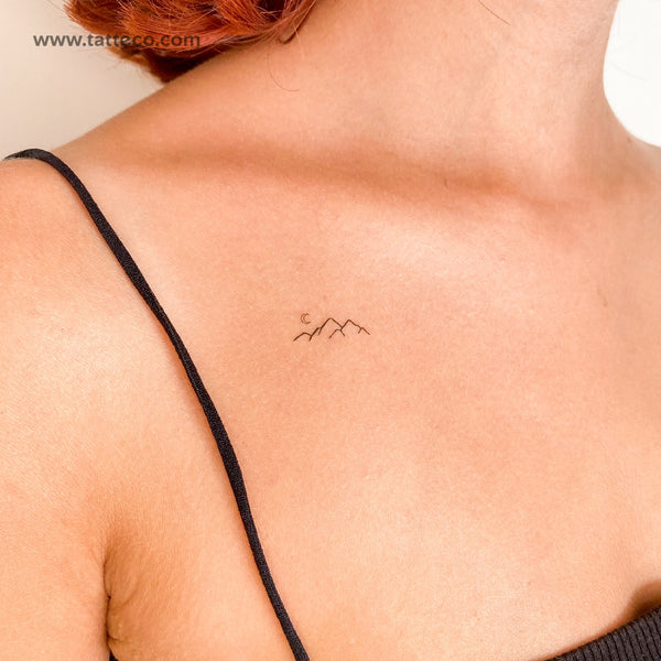 Small Mountain Range Temporary Tattoo - Set of 3