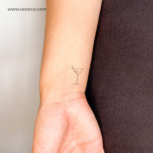 Martini Cocktail Temporary Tattoo - Set of 3
