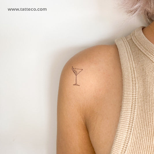 Martini Cocktail Temporary Tattoo - Set of 3