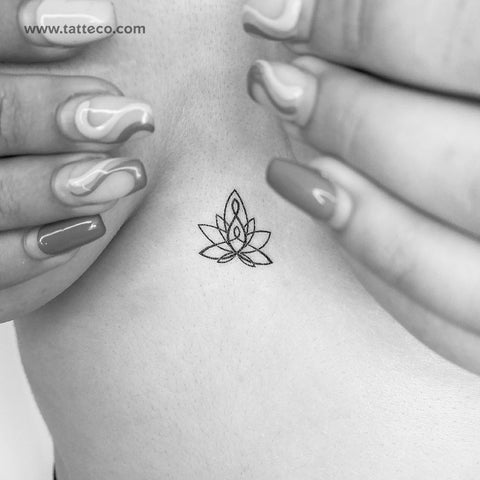 Minimalist Motherhood Lotus Temporary Tattoo - Set of 3
