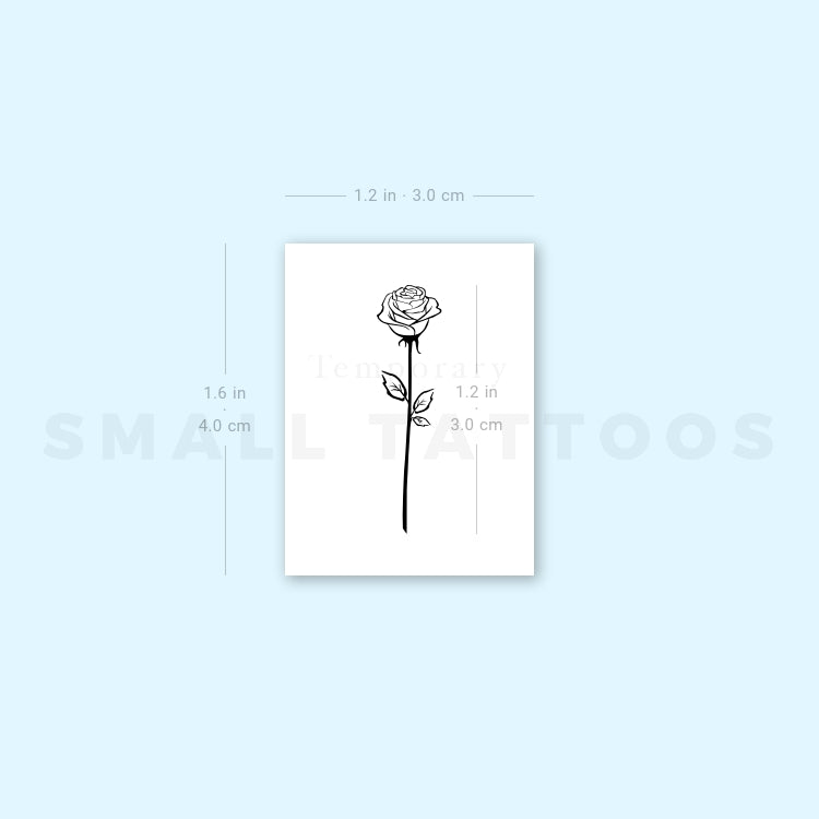Line Rose Temporary Tattoo - Set of 3