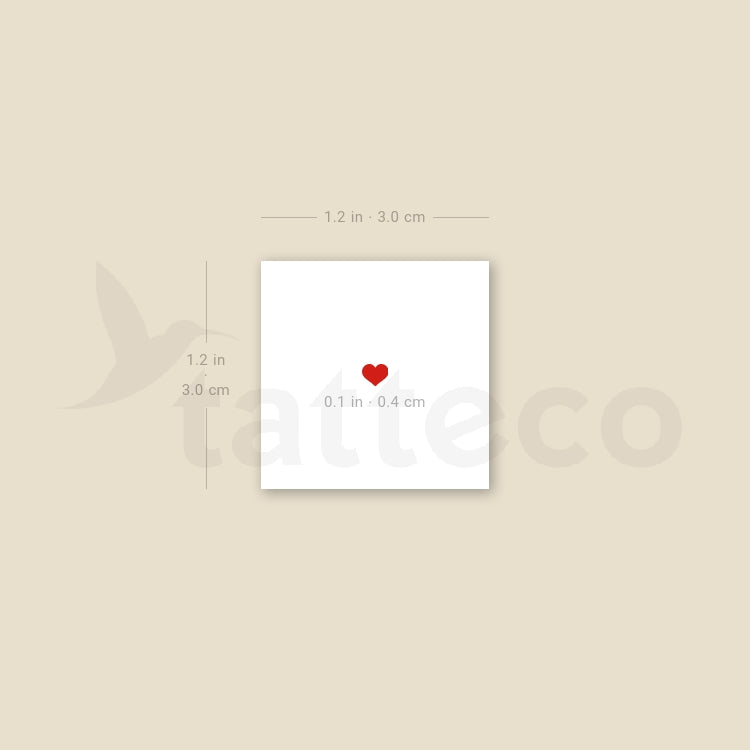Tatuaje temporal de corazón rojo pequeño (juego de 3)