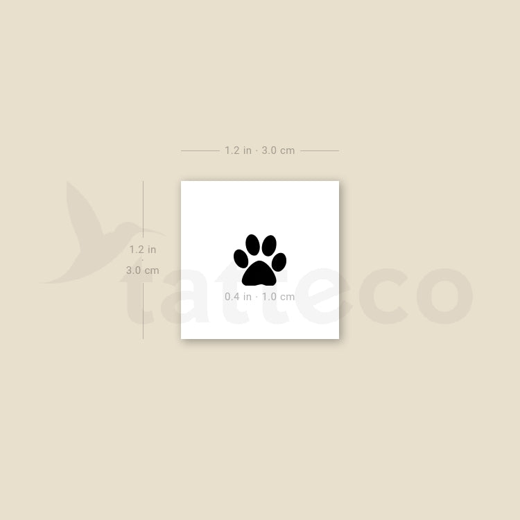 Paw Print Temporary Tattoo - Set of 3