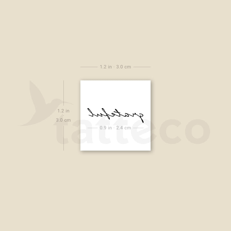 Grateful Temporary Tattoo - Set of 3