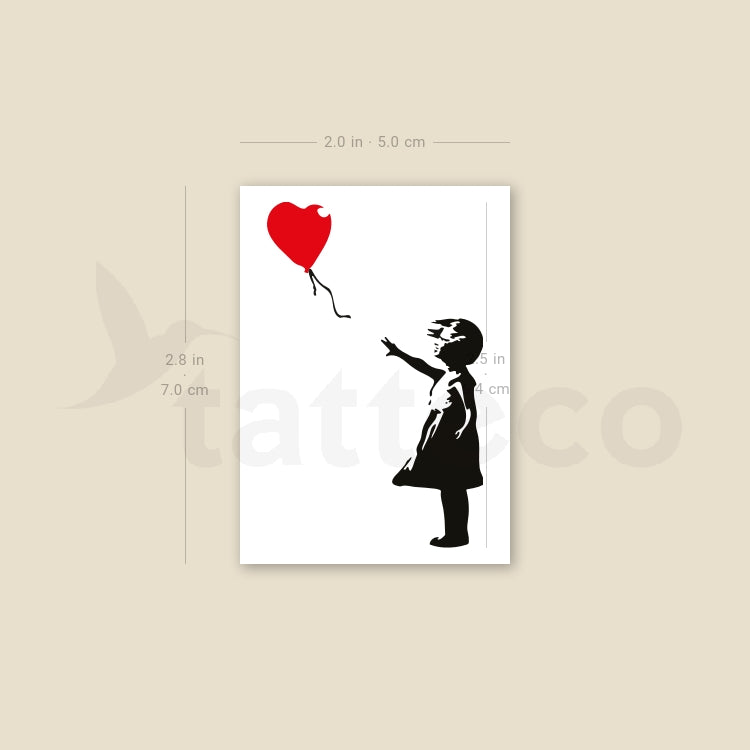 Banksy's Balloon Girl Temporary Tattoo - Set of 3