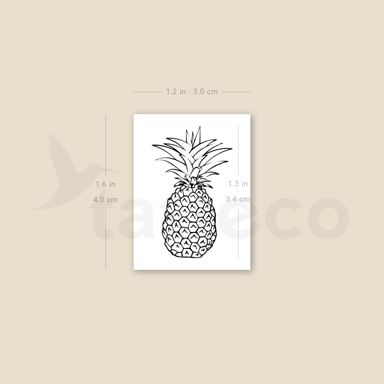 Pineapple Temporary Tattoo - Set of 3