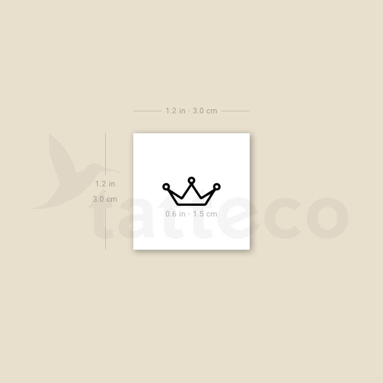 Minimalist Crown Temporary Tattoo - Set of 3