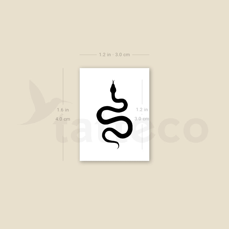 Tatuaje temporal de serpiente negra pequeña - Juego de 3