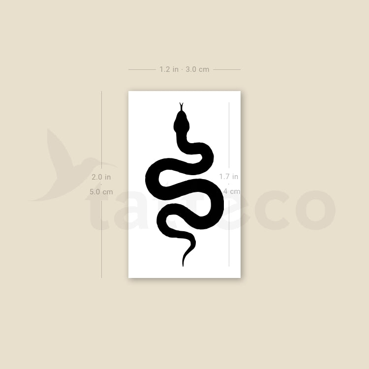 Black Snake Temporary Tattoo - Set of 3