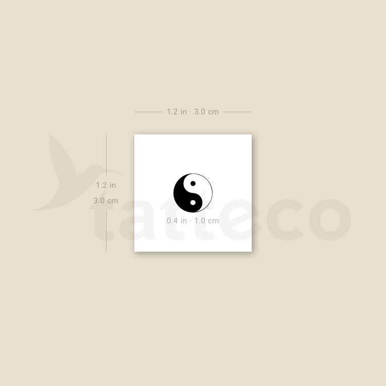 Small Yin Yang Temporary Tattoo - Set of 3