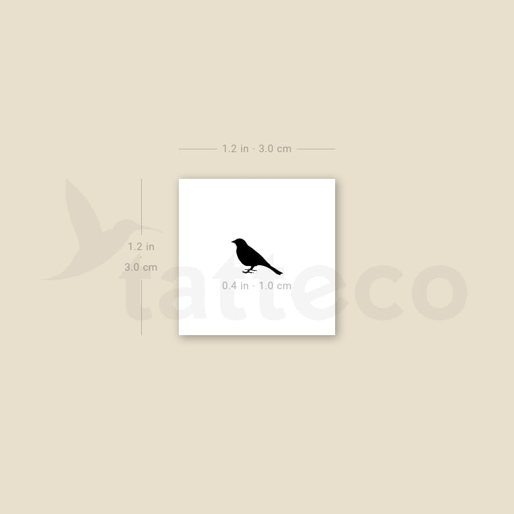 Tiny Standing Bird Temporary Tattoo - Set of 3